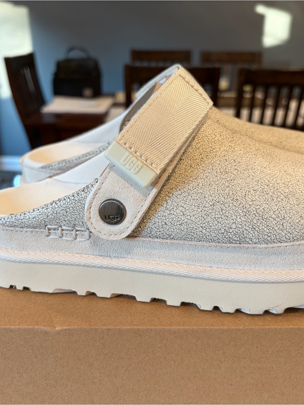 UGG Women’s Cream Suede Slip-On Clog - Picture 5 of 5
